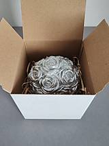 Dekorácie - Betónová ruža-strieborná - 17888925_