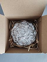 Dekorácie - Betónová ruža-strieborná - 17888926_