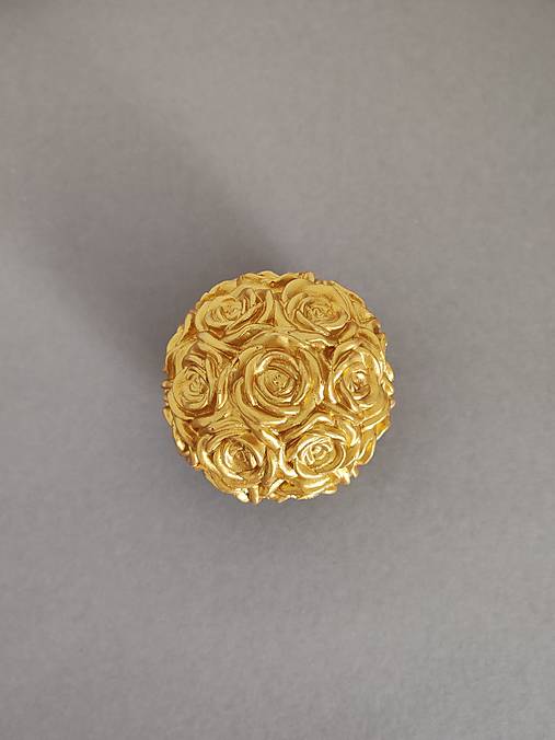 Dekorácie - Betónová ruža-zlatá - 17889064_