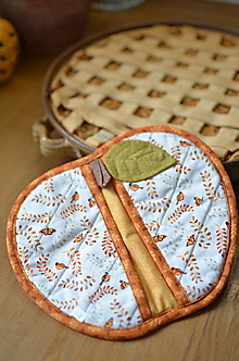 Úžitkový textil - Chňapka jablko s vtáčikmi - 17891769_