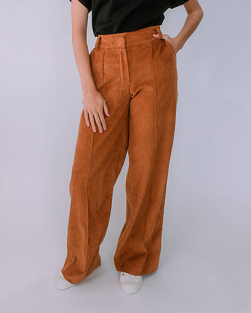 Nohavice - DÁMSKE MENČESTROVÉ NOHAVICE CORDY (KOŇAKOVÉ) - 17890668_