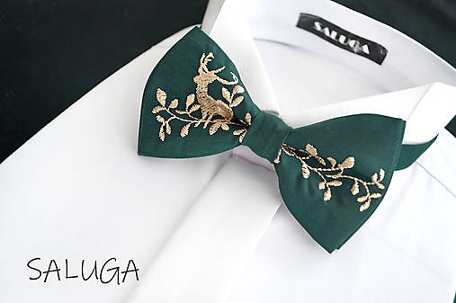 Pánske doplnky - Pánsky poľovnícky motýlik - zelený pre poľovníka - 17893174_