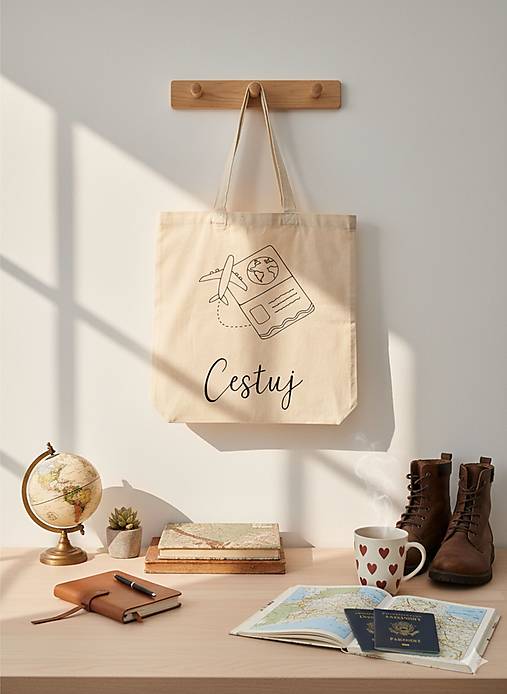 Nákupné tašky - •ručne maľovaná plátená taška - Cestuj!•  (a)) - 17893131_