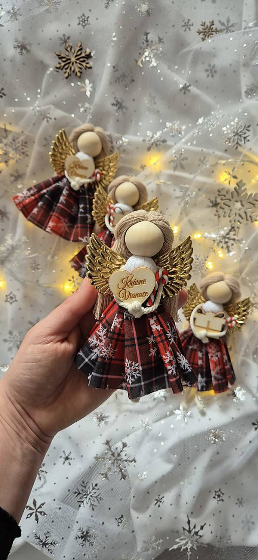 Dekorácie - Vianočné anjelinky  (Zlatá) - 17891058_