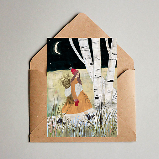 Papiernictvo - Pohľadnica (A6) Na prechádzke - 17892765_