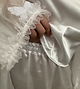 Nočná bielizeň - Komplet - Saténové pyžamo + Saténový župan "Sissi" - 17891421_