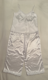 Nočná bielizeň - Komplet - Saténové pyžamo + Saténový župan "Sissi" - 17891423_