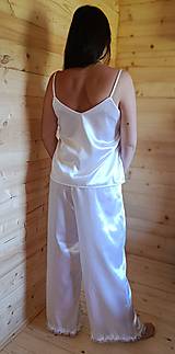 Nočná bielizeň - Komplet - Saténové pyžamo + Saténový župan "Sissi" - 17891430_