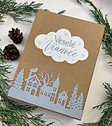 Dekorácie - Sada vianočných ozdôb domčeky - farebná - 17893795_