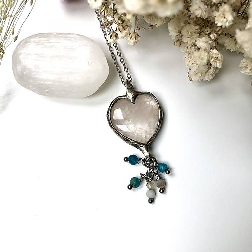 Náhrdelníky - Srdce- krištáľ - 17893881_