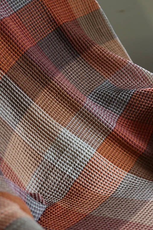 Ľanová veľká vafľová deka – hrejivý prírodný prehoz, ideálny darček na Vianoce