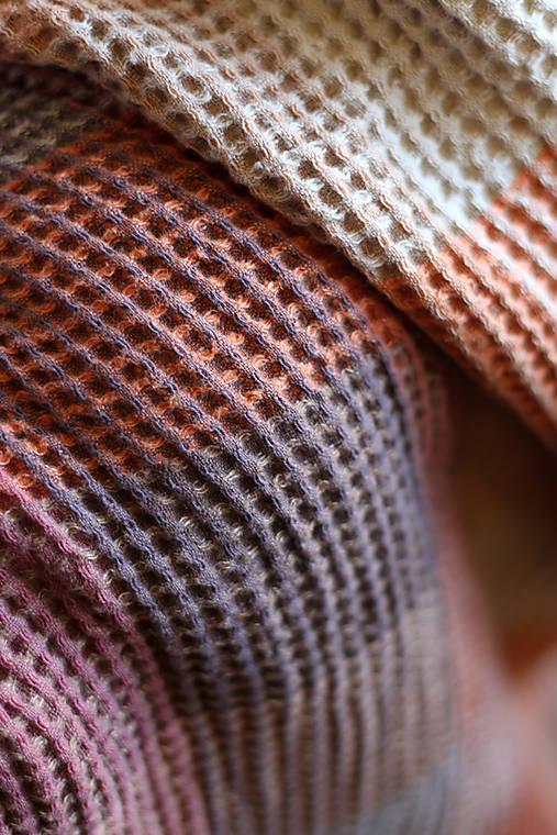 Ľanová veľká vafľová deka – hrejivý prírodný prehoz, ideálny darček na Vianoce