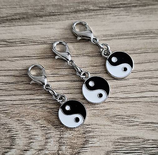 Kľúčenky - Prívesok/zipsáčik - Yin Yang - 17895615_