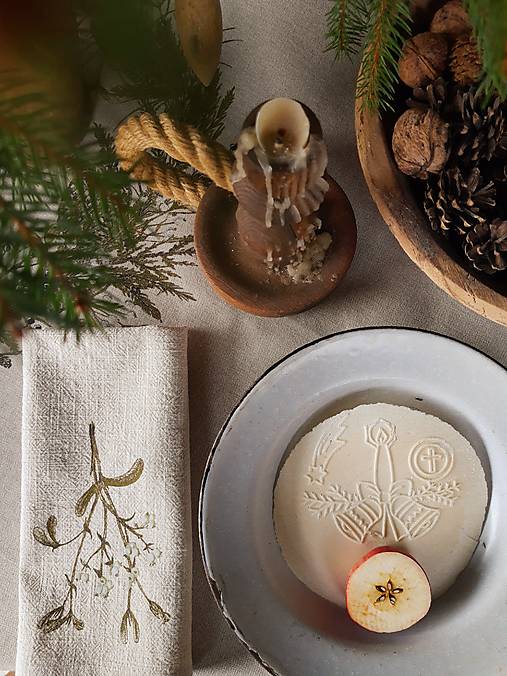 Úžitkový textil - Ľanové prestieranie - zima (Imelo) - 17895298_