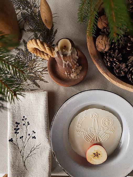 Úžitkový textil - Ľanové prestieranie - zima (Vtáči zob) - 17895322_