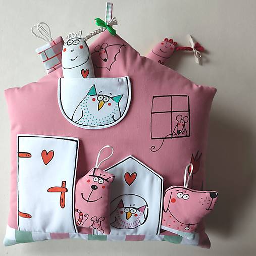 Úžitkový textil - DOMEČEK "U SOVIČEK" - polštář - 17896318_