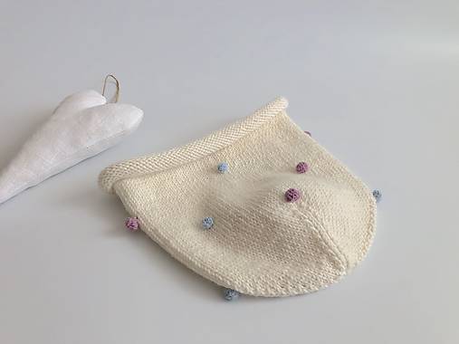 Detské čiapky - Pletená merino čiapka - 17893524_