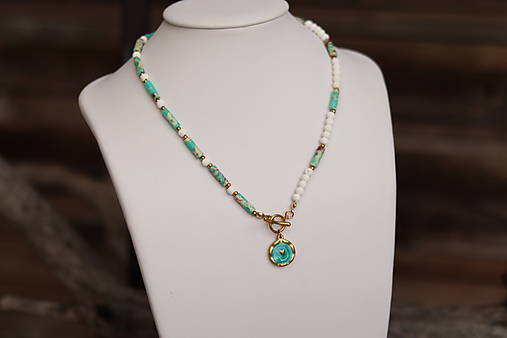 Náhrdelník jaspis regalit a láva