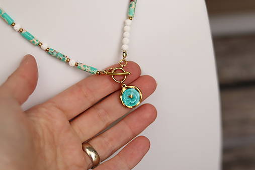 Náhrdelník jaspis regalit a láva