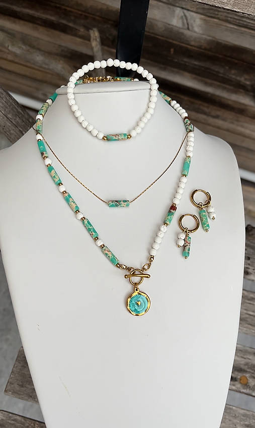 Náhrdelník jaspis regalit a láva