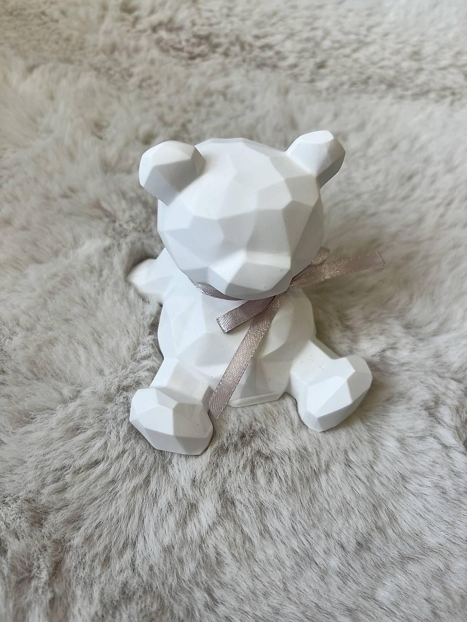 Sojová sviečka/tácka, miska z jesmonitu, dekorácia (Macko držiak na telefón - 1406)