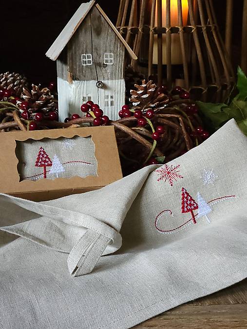 Úžitkový textil - Vianočná utierka v darčekovej krabičke - 17894227_