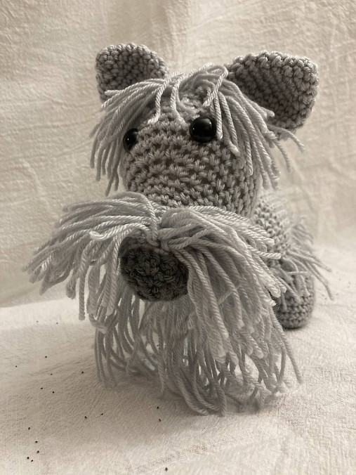 Hračky - pes/psík Bradáč / šedý/ - 17895006_