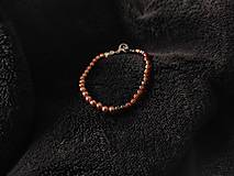 Náramky - Bronzový, hnedý dámsky korálkový náramok - Strong  - 17895885_
