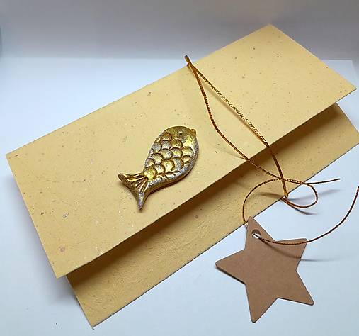 Papiernictvo - Darčeková obálka ... vianočná / rybka - 17898508_