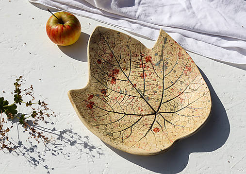 Nádoby - Keramická misa List jesenný - 17896751_