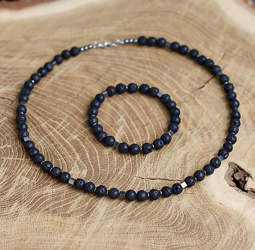 Pánske šperky - Pánsky set náhrdelník + náramok - 17896940_