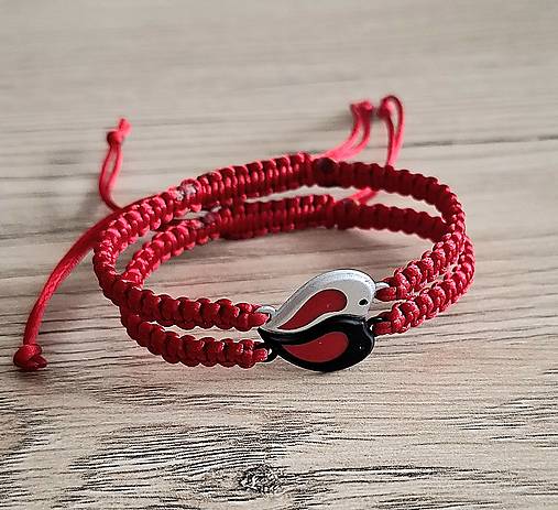 Náramky - Náramky pre pár srdce (červená) - 17896882_