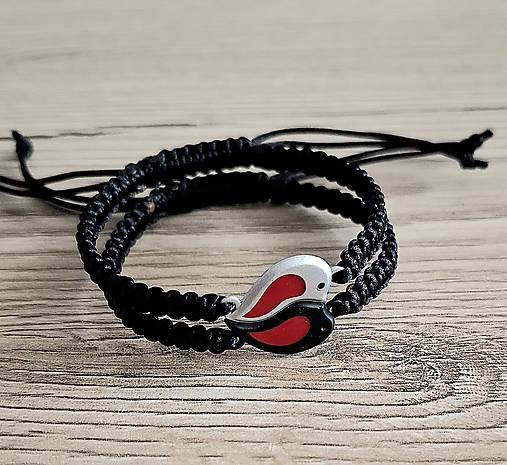 Náramky - Náramky pre pár srdce (čierna) - 17896887_