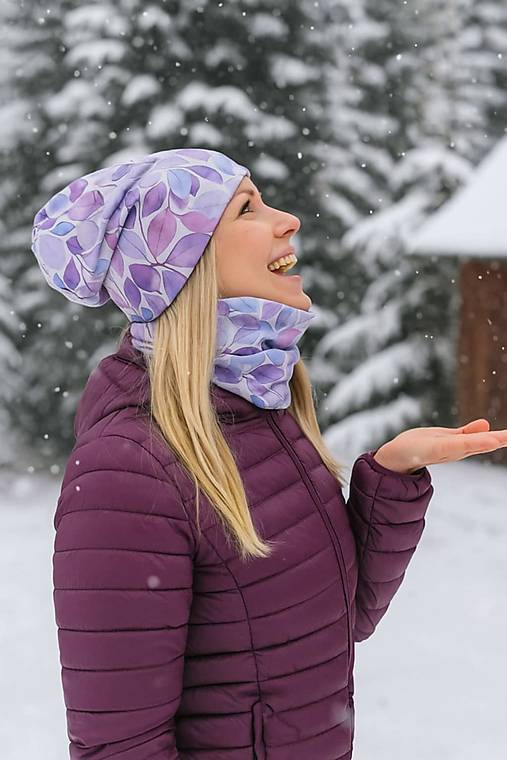 Čiapky, čelenky, klobúky - Microfleecová súprava na zimu - 17897675_