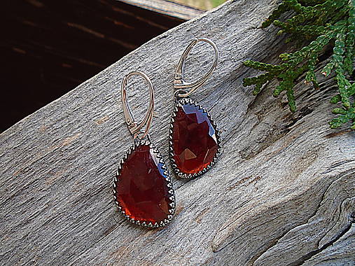 Strieborné náušnice Ag925 Granát