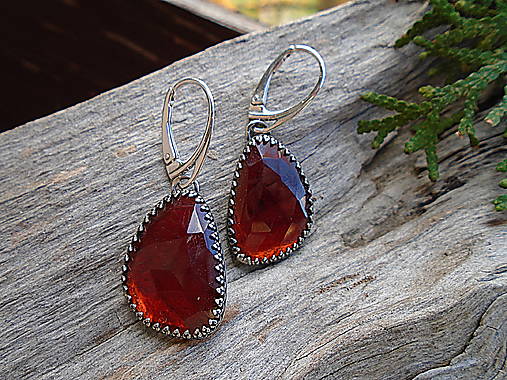 Strieborné náušnice Ag925 Granát