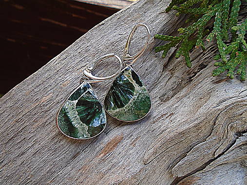 Strieborné náušnice Ag925 Serafinit