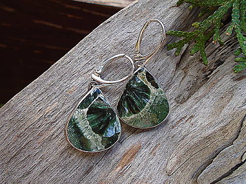 Strieborné náušnice Ag925 Serafinit