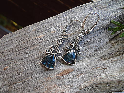 Strieborné náušnice Ag925 Marabella- Kyanit