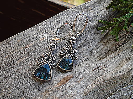 Strieborné náušnice Ag925 Marabella- Kyanit