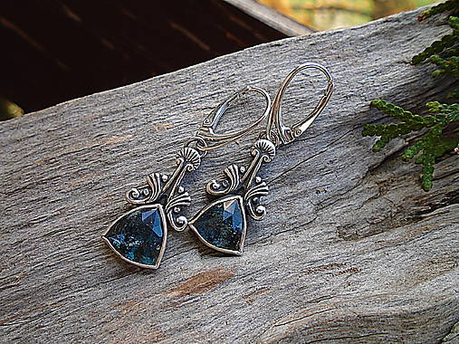 Strieborné náušnice Ag925 Marabella- Kyanit