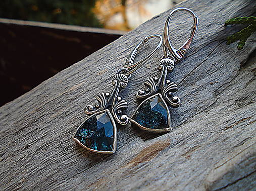 Strieborné náušnice Ag925 Marabella- Kyanit