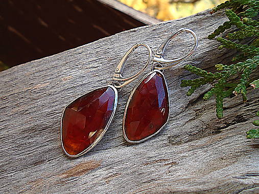 Strieborné náušnice Ag925 Granát