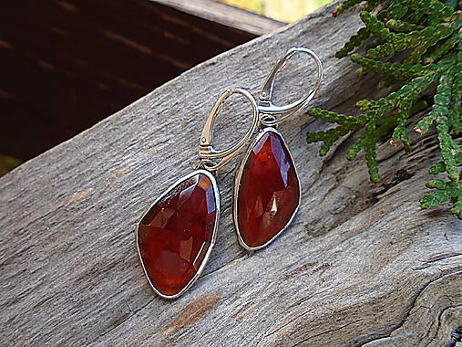 Strieborné náušnice Ag925 Granát