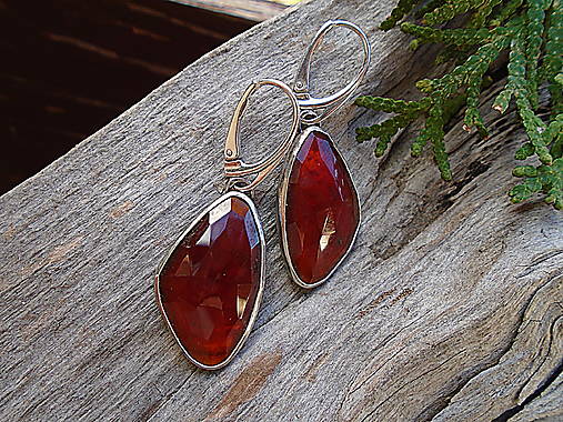 Strieborné náušnice Ag925 Granát