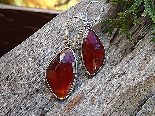 Strieborné náušnice Ag925 Granát