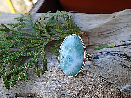 Strieborny prsteň Ag 925 Larimar