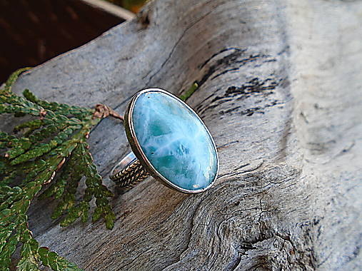 Strieborny prsteň Ag 925 Larimar