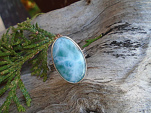 Strieborny prsteň Ag 925 Larimar