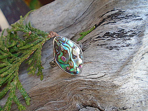 Strieborny prsteň Ag 925 Paua mušľa